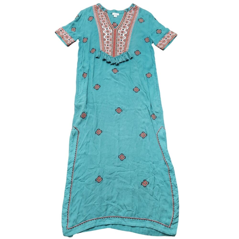 Sundance Paradise Memories Embroidered Maxi Dress Size Small